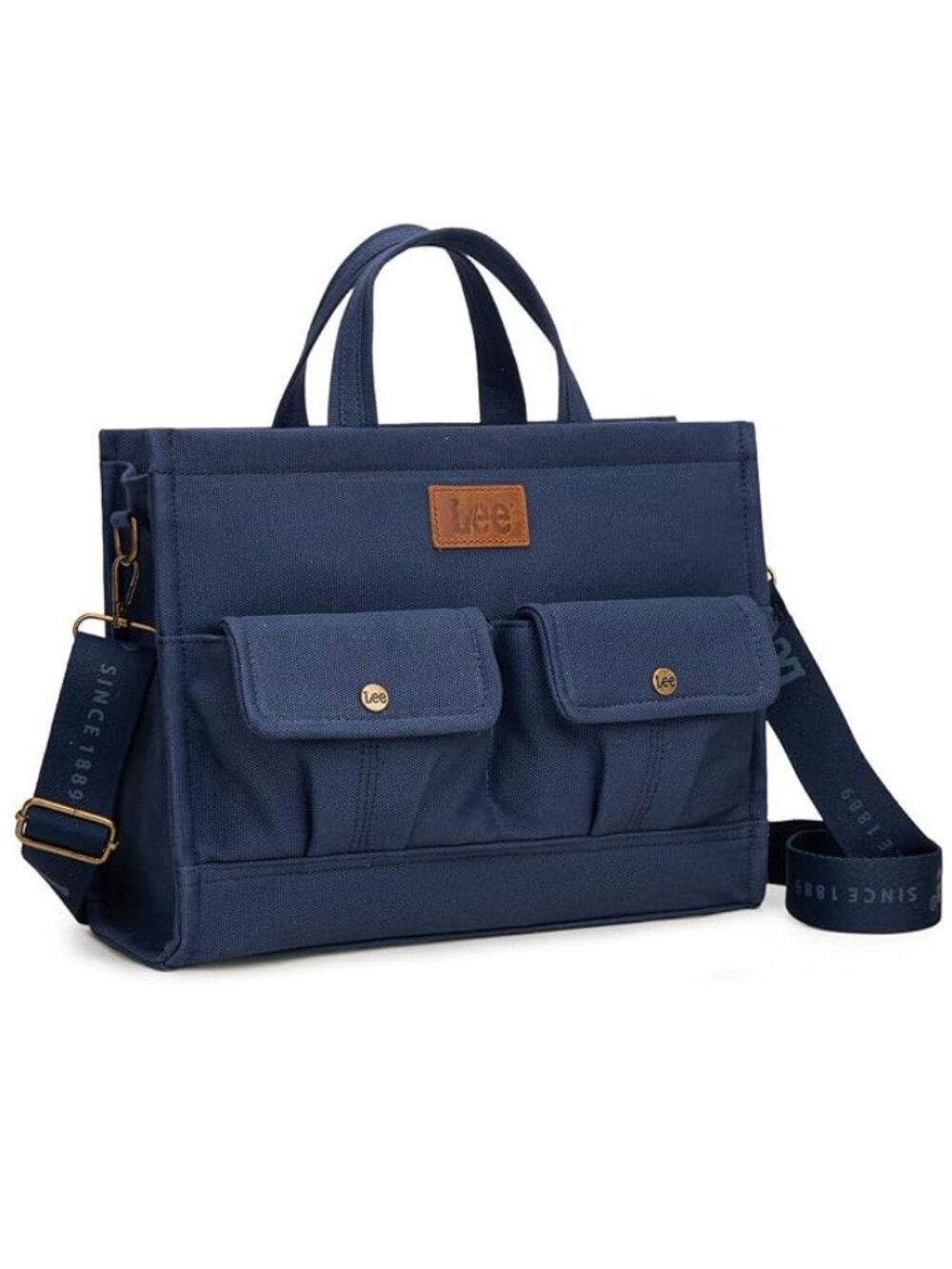 Lee Work Tote Bag For Women Canvas Laptop Crossbody Bag Navy
